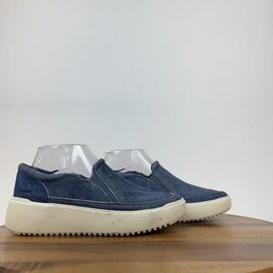 Womens Vionic Kearny Blue Denim Platform Slip On Wedge Sneakers Size 6.5 M GUC